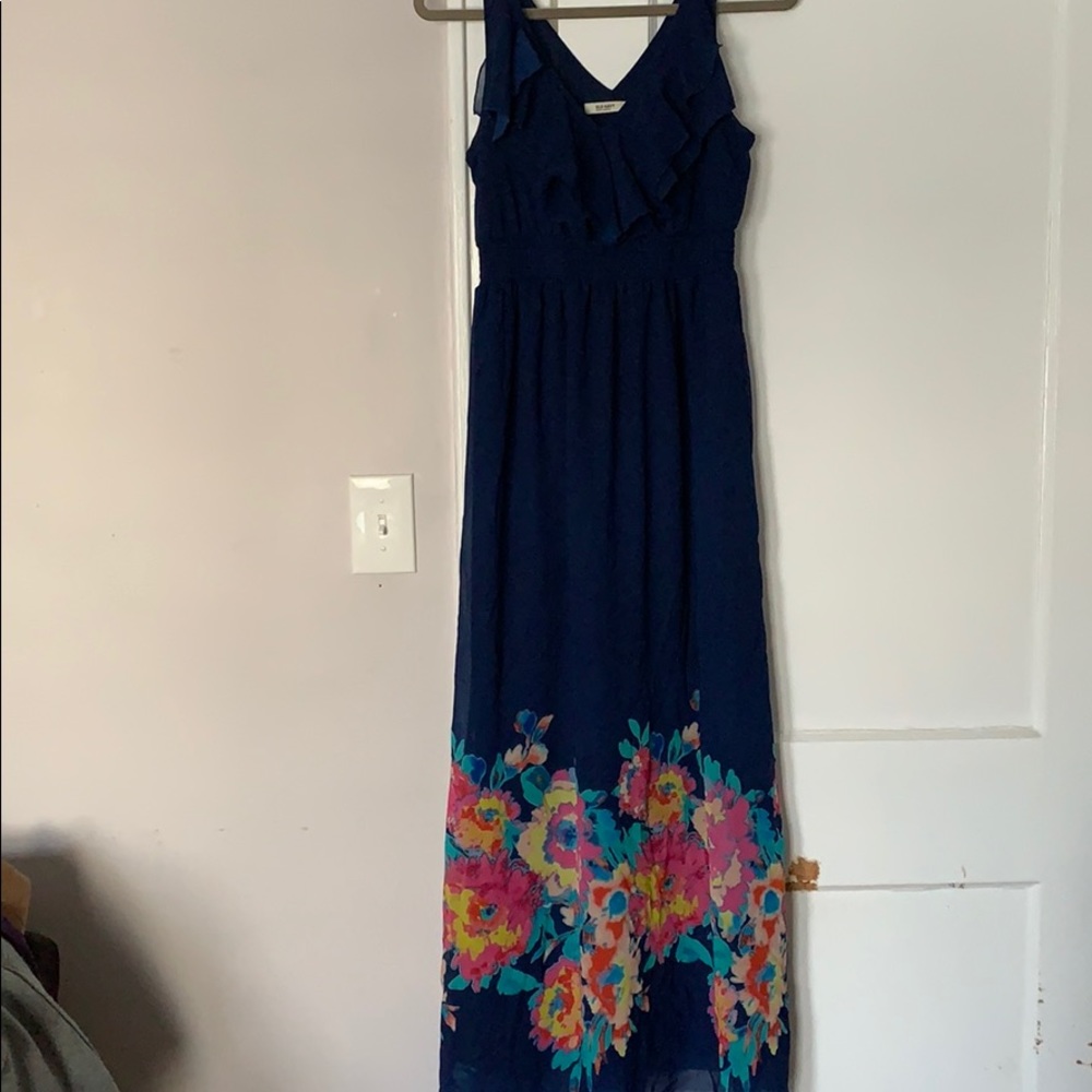 Old Navy Blue Floral Maxi Size M